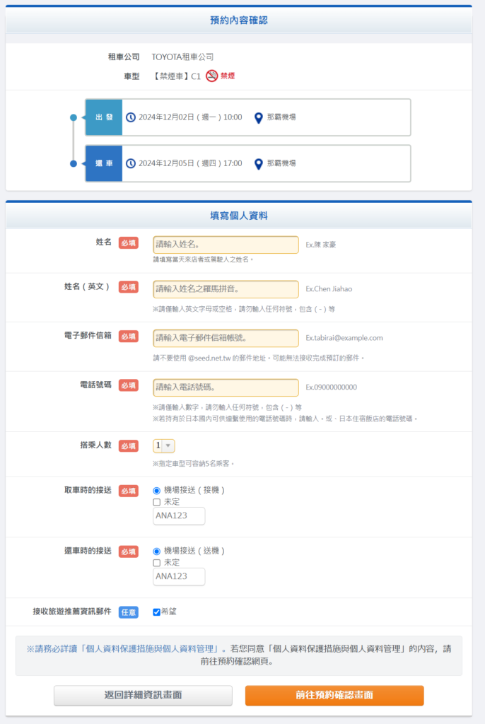 Tabirai: personal info